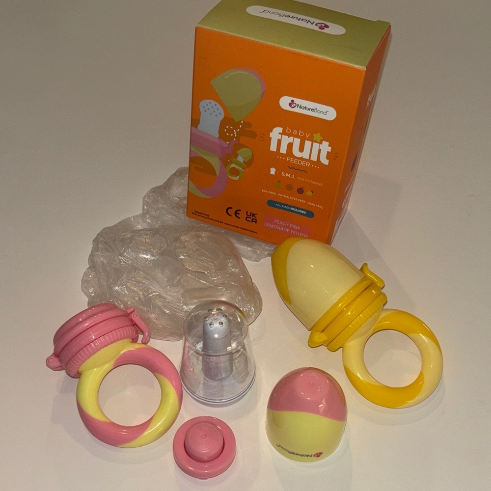 Baby Fruit Feeder - Pink and Yellow